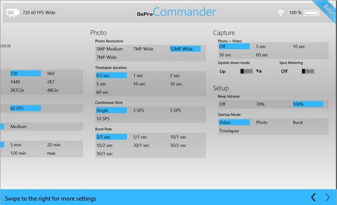 Gopro Commander Interface