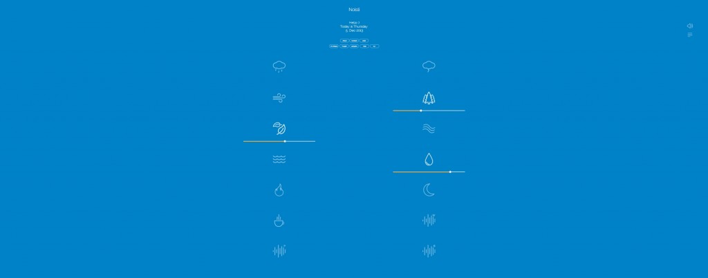 Noisli - background noise and color generator for working and relaxing
