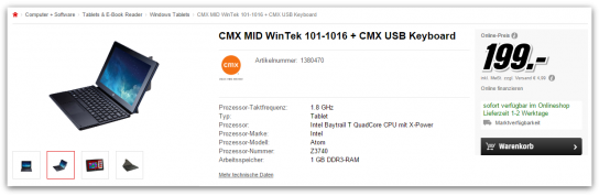 CMX MID WinTek 101-1016 + CMX USB Keyboard Windows Tablets online kaufen bei MediaMarkt - Google Chrome 2015-01-09 14.03.54