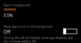 Hintergrundprozess einschränken Menü Windows Phone